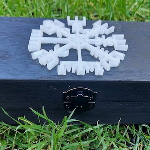 Handmade Wooden Jewelry Box: Black Viking Vegvisir Compass