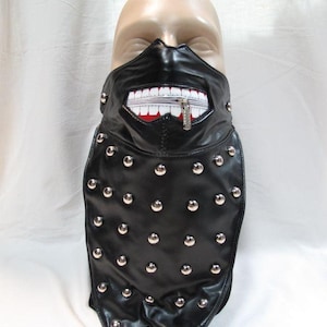 Gothic leather mask for the face. Rocker, Metal, Punk, Goth , Bike, Ski
