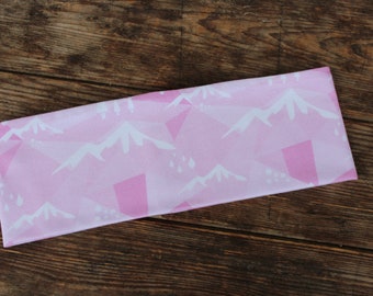 Stirnband, headband, Sportstirnband, Sporthaarband, Haarband, Sportband, Sportheadband Berge rosa