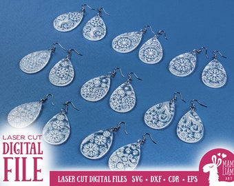 Boucles d’oreilles de Noël SVG, SVG de Noël, Boucles d’oreilles SVG, Fichier laser de boucles d’oreilles, Boucles d’oreilles Glowforge, Glowforge svg, Paquet de Noël svg