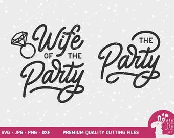 パーティーの妻 SVG、パーティー SVG、結婚式 SVG、花嫁 svg、結婚式パーティー svg、パーティーの妻のシャツ、妻 svg、手書き svg