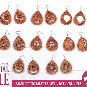 Magische oorbellen SVG, Alchemy SVG, oorbellen SVG, oorbellen laserbestand, oorbellen Glowforge, Glowforge SVG, heilige geometrie SVG