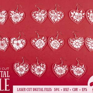Valentines Earrings SVG, Valentines Day SVG, Earrings SVG, Earrings laser file, Earrings Glowforge, Glowforge svg, Valentines bundle svg