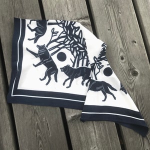 Bandana Scarf "Wild Wolves"  - original print  - |limited edition|-  viscose- cotton scarf / bandana