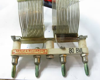 80BVL plug in coil assembly Barker and Williamson brand vintage ham radio coil for 80 meter band