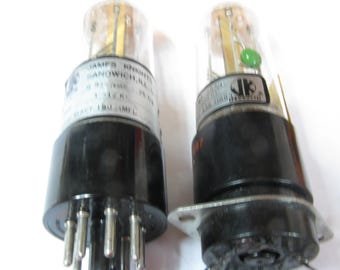 Two vintage old glass tube type crystals (I think they are radio crystals) James Knight brand old vintage parts 1.312 kc old stock nr nato
