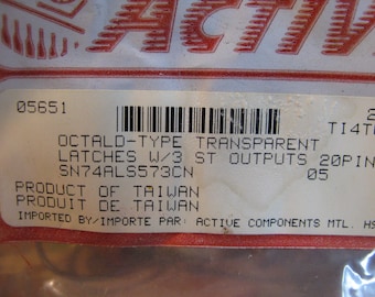 SN74ALS573CN  QTY 2 chips  OCTAL D-type Transparent Latches w/3 state outputs