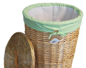 Laundry basket laundry barrel willow nature laundry beige round D.32 H.48