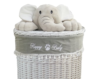 Laundry Basket Laundry Chest Willow White Elephant D.46 H.62