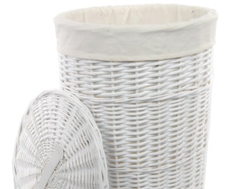 Laundry basket laundry chest laundry willow round white D.39 H.55