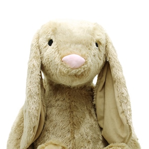 Plüschtier Kuscheltier Hase Madchen Junge XXL 88cm Baby Kinder Kissen beige/grau/weiß Bild 1