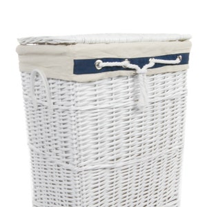 Laundry basket wicker white navy 39WRt-b 40x30 h.55cm image 1