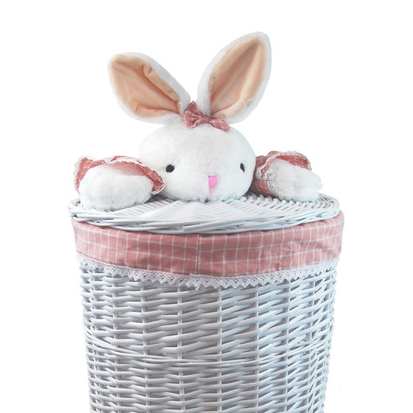 Laundry basket laundry chest willow white rabbit pink D.39 H.55