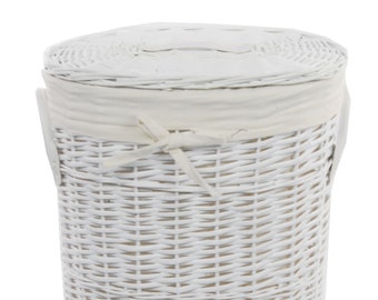 Laundry basket laundry white oval 08WOval-a