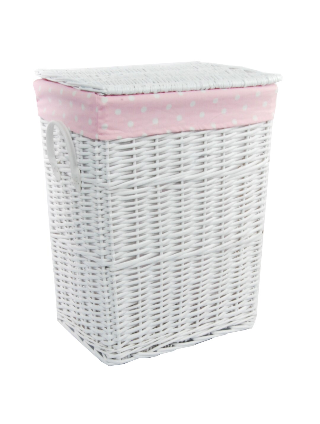 Laundry Basket Laundry Chest White Baby Pink Willow With Laundry Bag ...