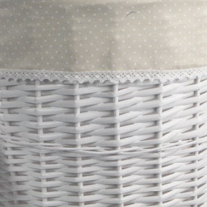 Panier à linge coffre à linge saule rond blanc 60L image 3