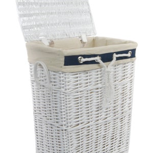 Laundry basket wicker white navy 39WRt-b 40x30 h.55cm image 3