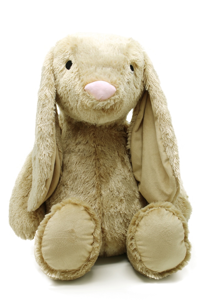 Plüschtier Kuscheltier Hase Madchen Junge XXL 88cm Baby Kinder Kissen beige/grau/weiß Bild 1