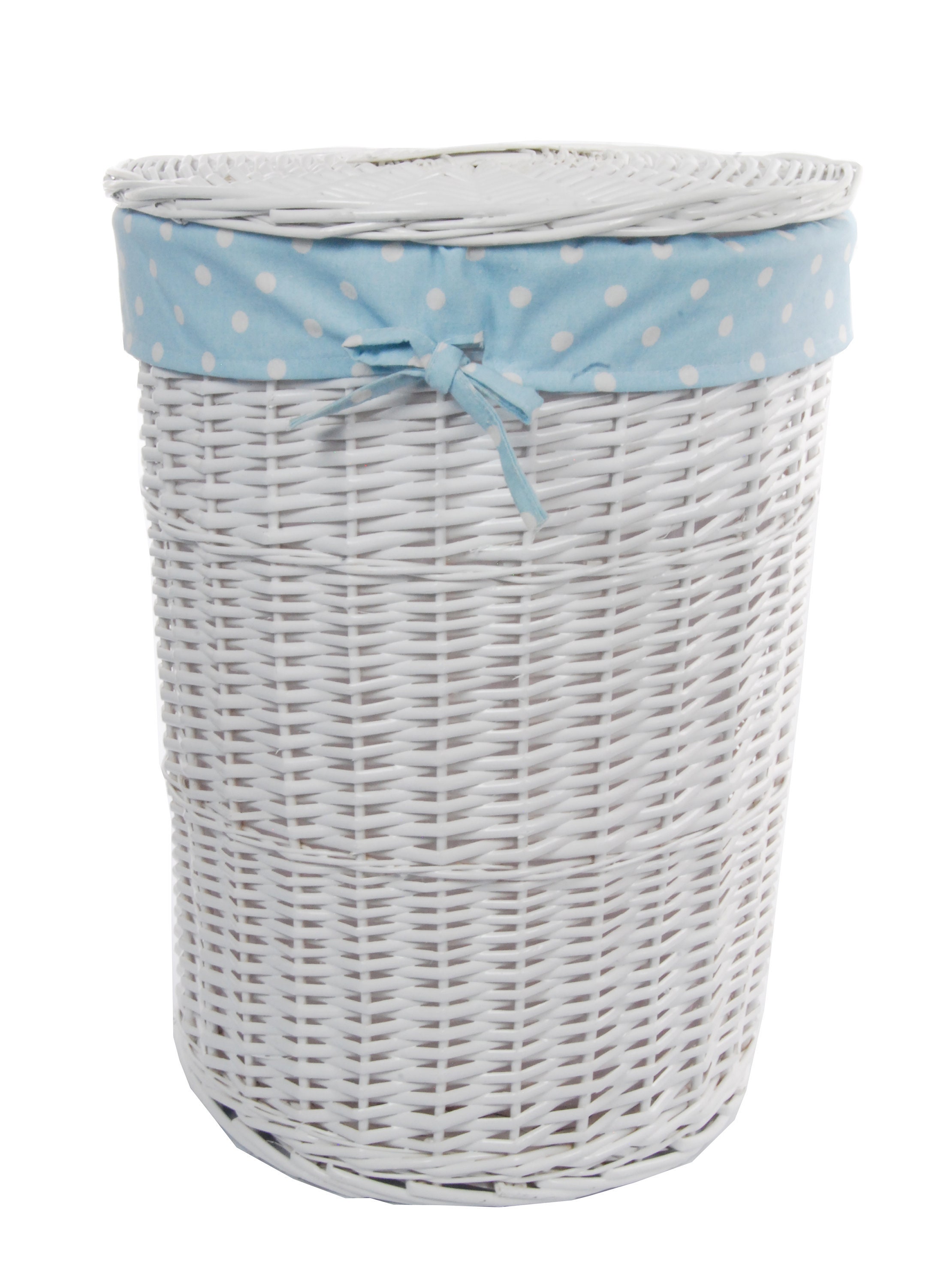 Wäschekorb weide rund weiß blau 23WRd-c D.46 H.62 | Etsy