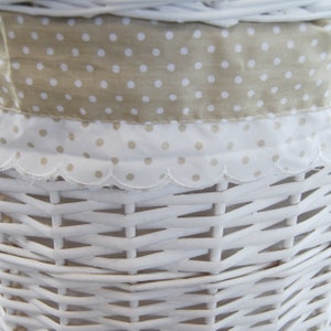 Laundry Basket Laundry Chest Willow Round White Lid with Soft Toy Bear Cover Lid image 4