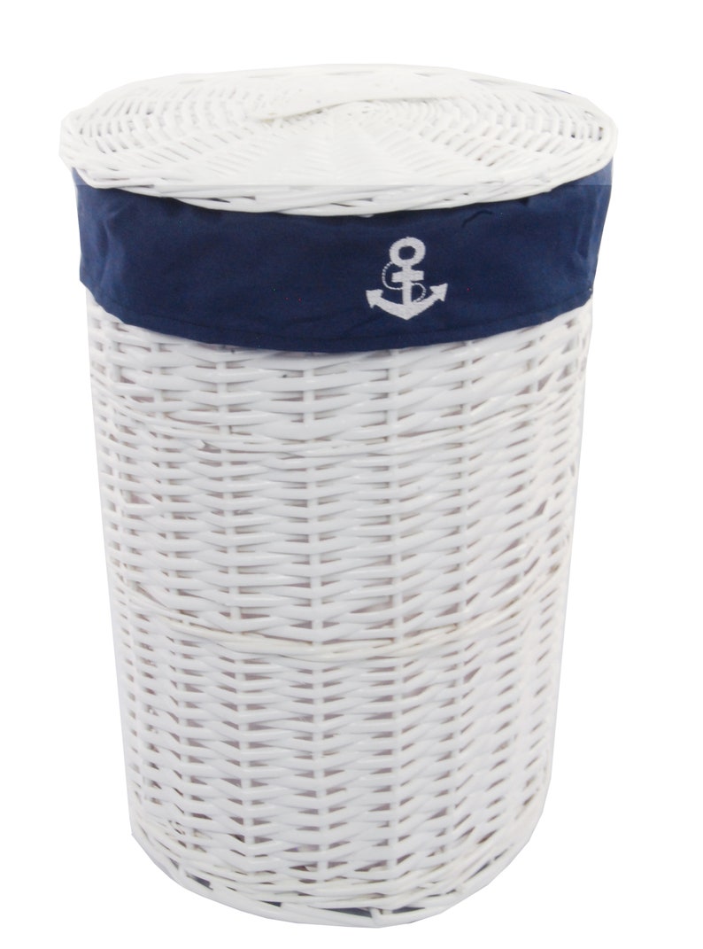 Laundry basket laundry white navy blue 38WRda Etsy