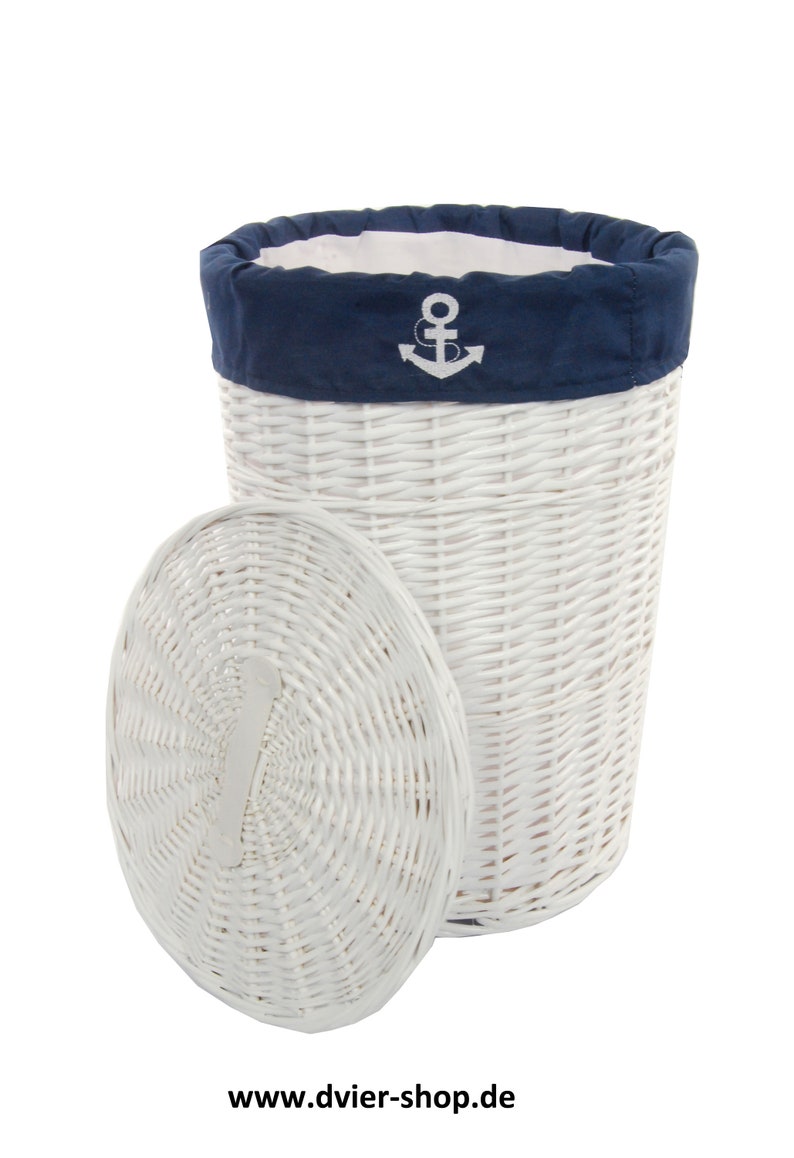 Laundry basket laundry white navy blue 38WRda Etsy