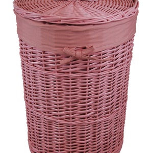 Cesto della lavanderia Cesto della lavanderia Raccoglitore della lavanderia Rosa salice con coperchio 3x dimensioni Gr.L D.46cm H.62cm