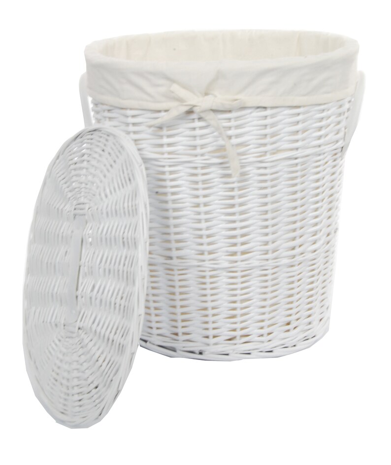 Laundry Basket Laundry Chest Laundry White Oval 40x30 H55 Etsy