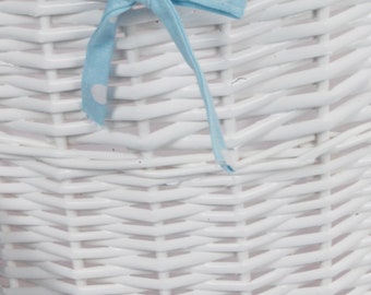 Cesto para ropa sucia baúl blanco rosa bebé/azul sauce con bolsa para ropa  sucia tapa asas 32x24 H.48 -  México