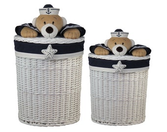 Laundry basket laundry chest willow white navy bear 2x variants