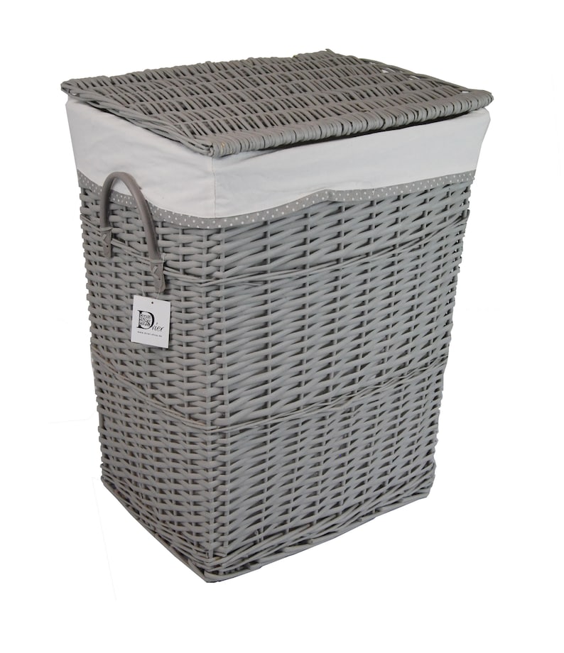 Laundry Basket Laundry Chest Grey Willow with Laundry Bag Lid Etsy