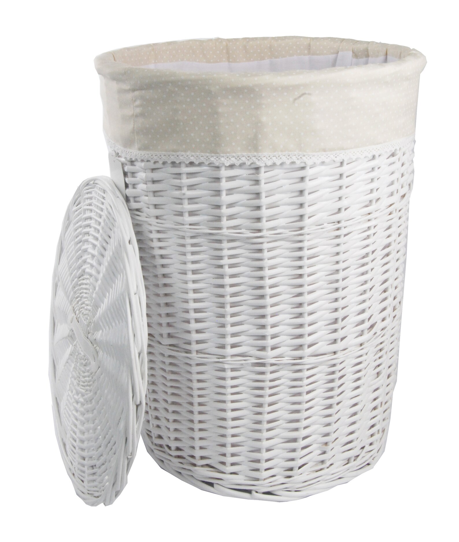 Laundry Basket Laundry Chest Laundry Willow Round White D.46 Etsy UK