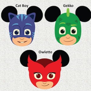 Personalized PJ Mask Mickey Mouse Head Matching Family Disney Iron On Decal Vinyl for Shirt