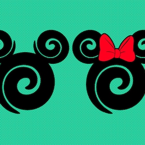 Personalized Minnie and Mickey Mouse Head Matching Family Disney Iron On Decal Vinyl for Shirt