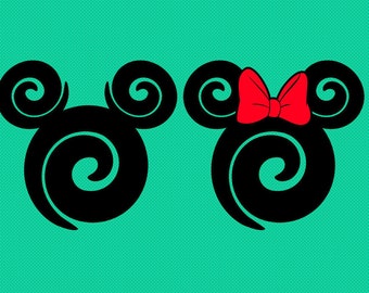 Personalized Minnie and Mickey Mouse Head Matching Family Disney Iron On Decal Vinyl for Shirt
