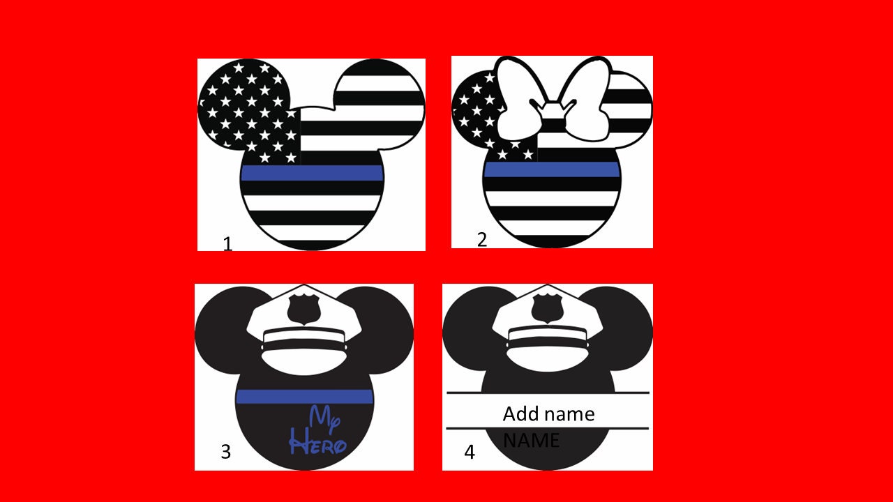 Blue Line Minnie Mickey - Etsy