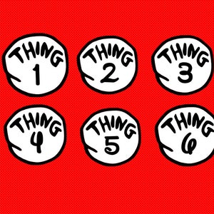 Thing 1 or Thing 2 Iron on Embroidered Patches