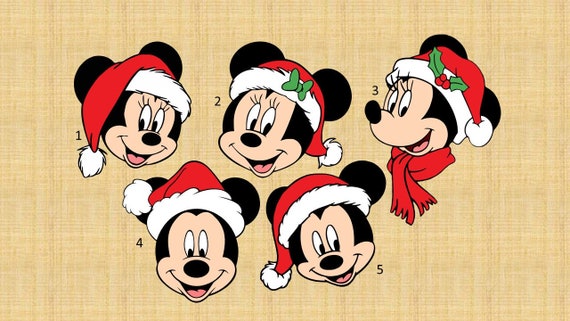 Christmas Mickey and Minnie - Etsy