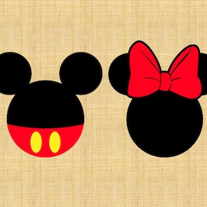 Personalized Mickey Mouse and Minnie Mouse Head Matching Family Disney Iron On Decal Vinyl for Shirt