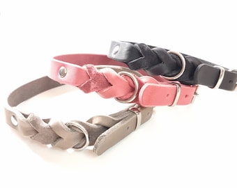 Braided Leather Collar for Dogs