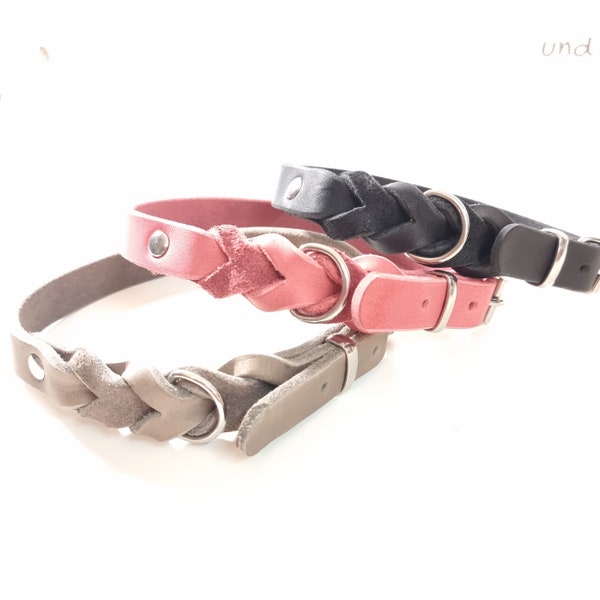 Braided Leather Collar for Dogs