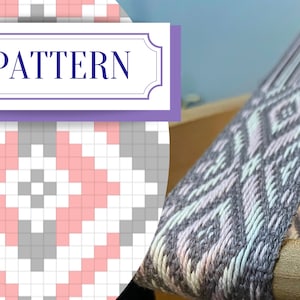 Pink und Grau - Inkle Loom-Pickup Webmuster