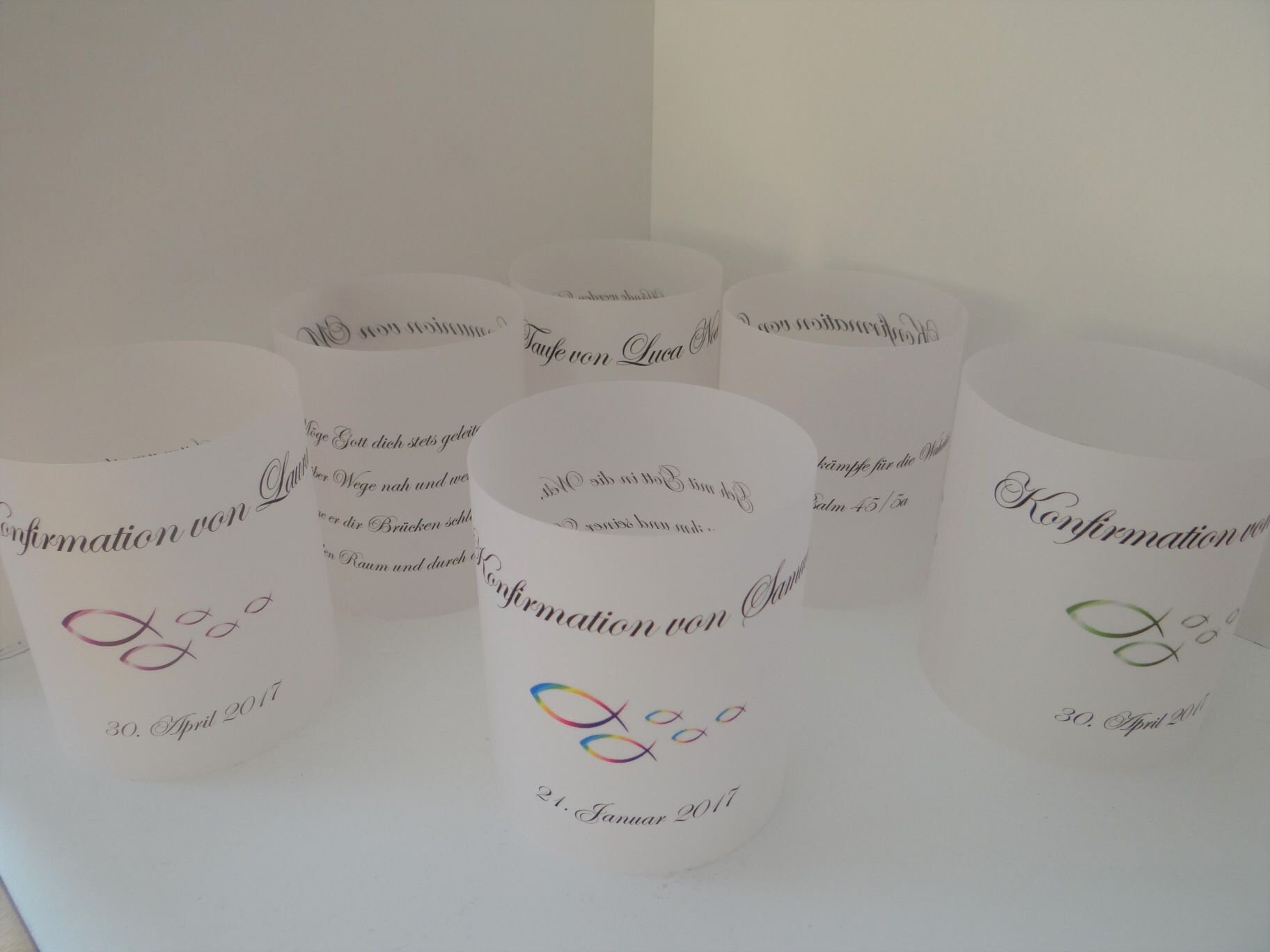 5 x Menü Lichthüllen Taufe Konfirmation Kommunion Firmung Hochzeit Tischdeko 5 x Menü Lichthüllen Taufe Konfirmation Kommunion Firmung Hochzeit Tischdeko