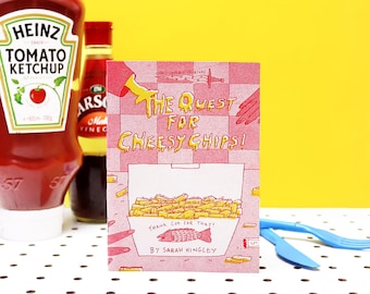 The Quest for Cheesy Chips Choose Your Own Adventure Risograph Zine A6