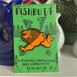 Fish Butt Reverse Mermaid Sassy Booty Emaille Pin Badge Oranje Kop Oranje Benen Goudvis Fishbutt