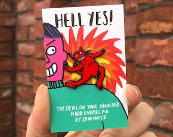 Devil On Your Shoulder Naughty Naked Devil Hard Enamel Pin Badge