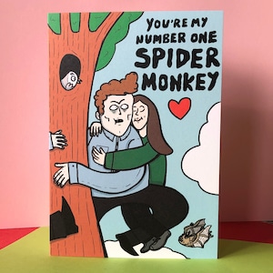 Vous êtes mon singe araignée numéro un, voeux d'anniversaire pour la Saint-Valentin pour toutes les occasions, carte A6 Bella Edward Vampire