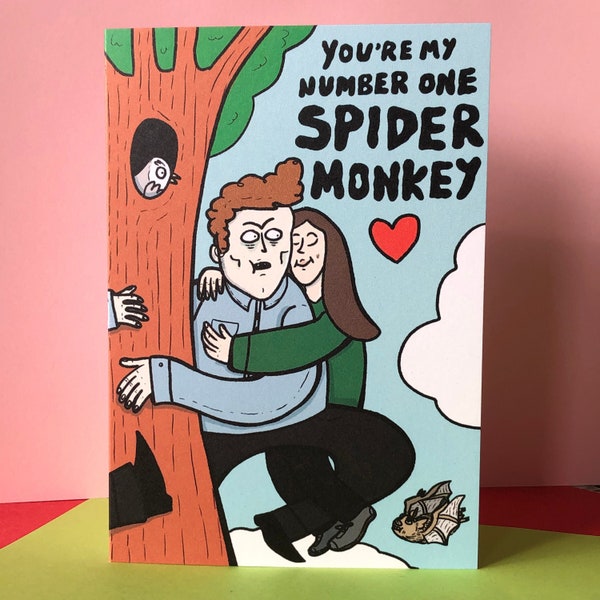 You Are My Number One Spider Monkey Birthday Greeting Valentines Every Occasion Card A6 Bella Edward Vampire