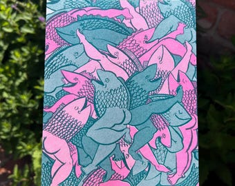 A5 Fishbutt Fish With Legs Reverse Mermaid Art Print