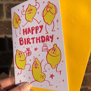 Party Lemon Fun Birthday Greeting Card A6 - Etsy